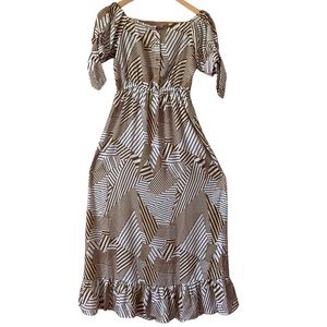 BEIGE & WHITE SUMMER DRESS!!